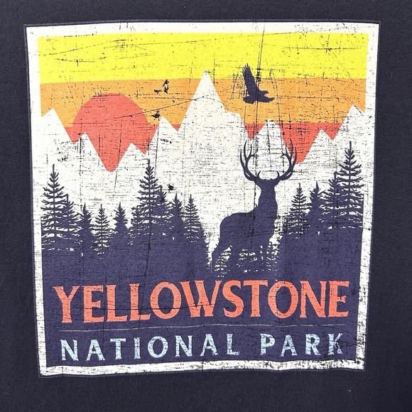 Yellowstone National Park S Small Tee T-Shirt Black NWOT - Picture 2 of 7